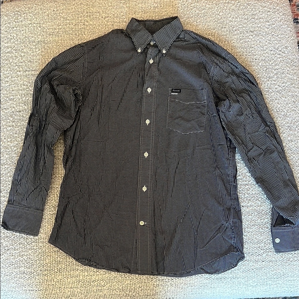 Men's Blue Shirt with White Dots Faconnable